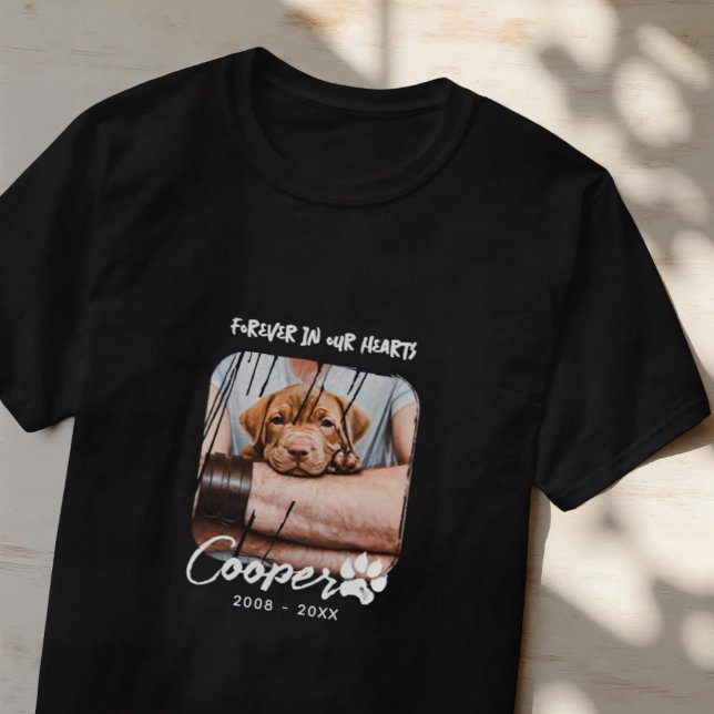 Camiseta Para sempre em nossa Foto Grunge Memorial do Pet (Criador carregado)