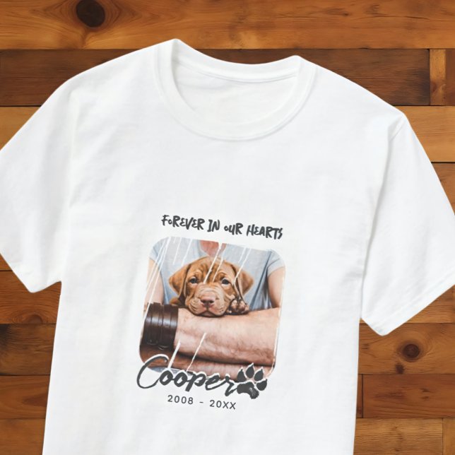 Camiseta Para sempre em nossa Foto Grunge Memorial do Pet (Criador carregado)