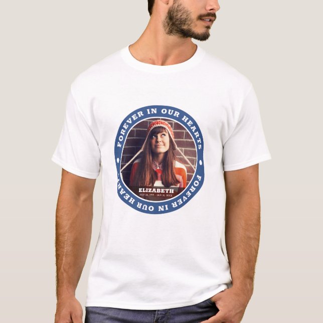 Camiseta Para sempre em nossos corações Foto personalizada  (Frente)