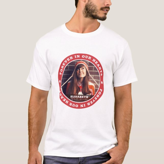 Camiseta Para sempre em nossos corações Foto personalizada  (Frente)