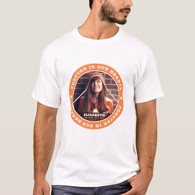 Camiseta Para sempre em nossos corações Foto personalizada  (Frente)