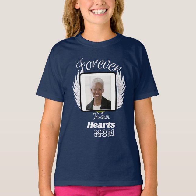 Camiseta Para sempre em nossos corações, memorial personali (Frente)