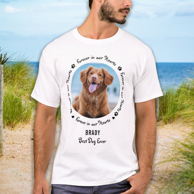 Camiseta Para Sempre Em Nossos Corações Pet Perde Foto Memo (Criador carregado)