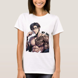 Camiseta Para sempre - Homem Tatuado com Anime Tatuado T-Sh