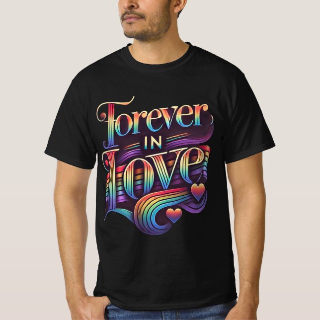 Camiseta Para sempre no amor Tee do Namorados Romântico (Frente)