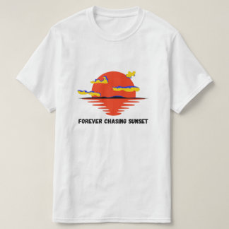Camiseta para sempre perseguindo o pôr do sol