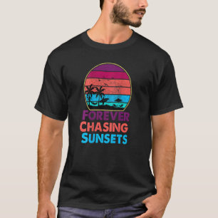 Camiseta Para sempre perseguindo Pôrs do sol Palavras sobre