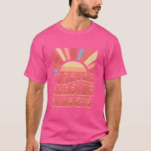 Camiseta Para sempre perseguindo Pôrs do sol, Vintage, Beac