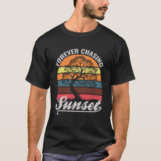 Camiseta Para sempre perseguir Pôrs do sol Verão Retro Suns