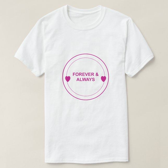 Camiseta Para Sempre & Sempre – Design de Tipografia de Amo (Frente do Design)