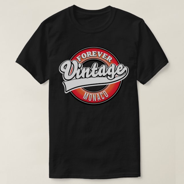Camiseta para sempre vintage Mônaco (Frente do Design)