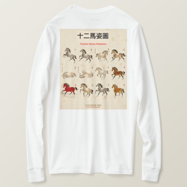 Camiseta para senhora com imagem de um cavalo (Verso do Design)