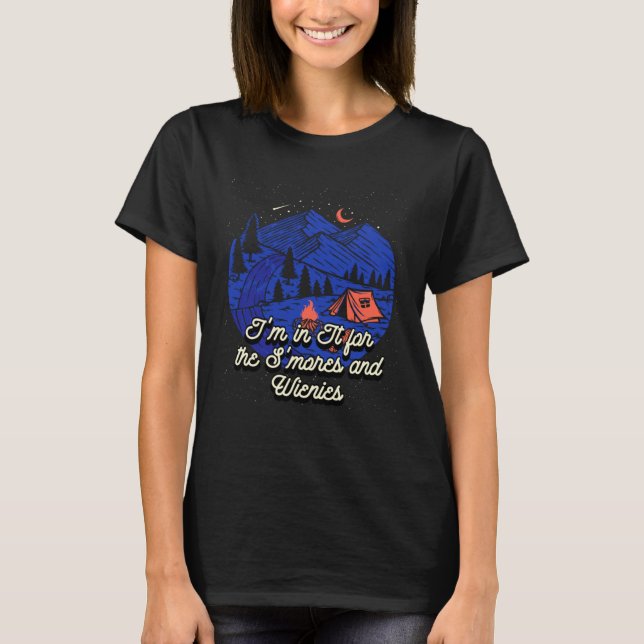 Camiseta Para Smores e Wienies Comida de Acampamento Camper (Frente)