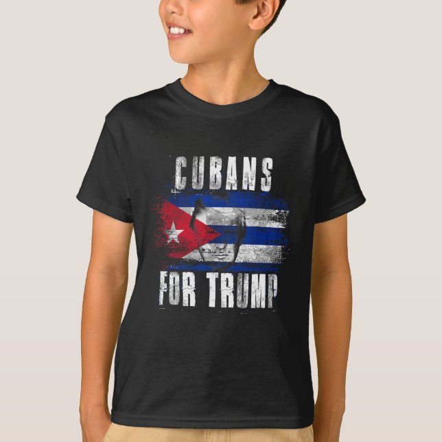 Camiseta Para Trump - Patriótico Americano E Cuba (Frente)