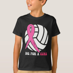 Camiseta Para um Cancer de mama puro rosa de vôlei