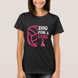 Camiseta Para um Cancer de mama puro rosa de vôlei