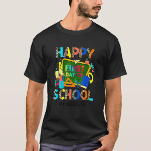 Camiseta Para Vida Boho Leopardo Feliz Primeiro Dia De Aula