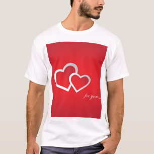 Camiseta Para você Dia de os namorados Hearts Design