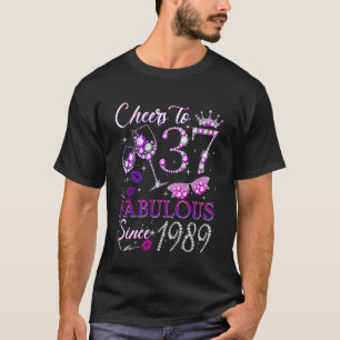 Camiseta Parabéns aos 37 Fabulosos Desde 1989 37º Aniversár