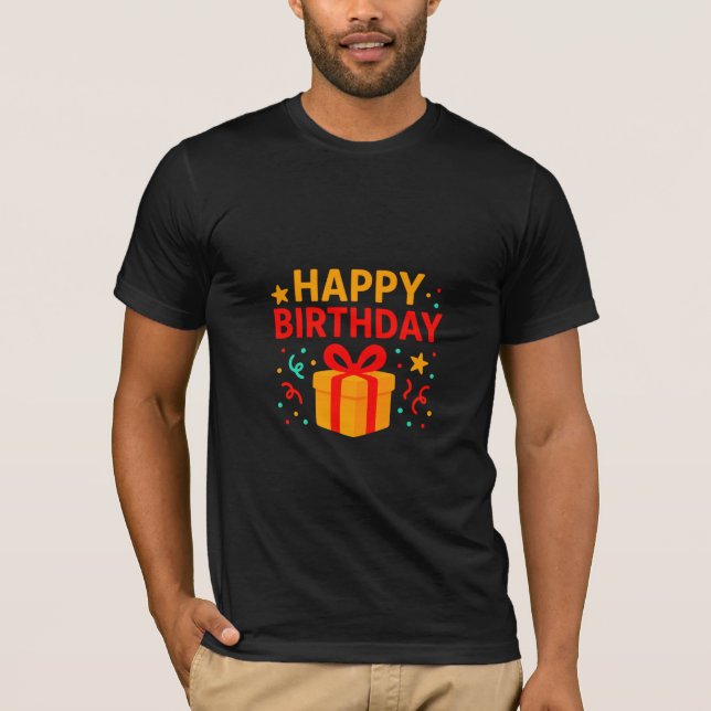 Camiseta Parabéns, Bolo Gráfico (Frente)