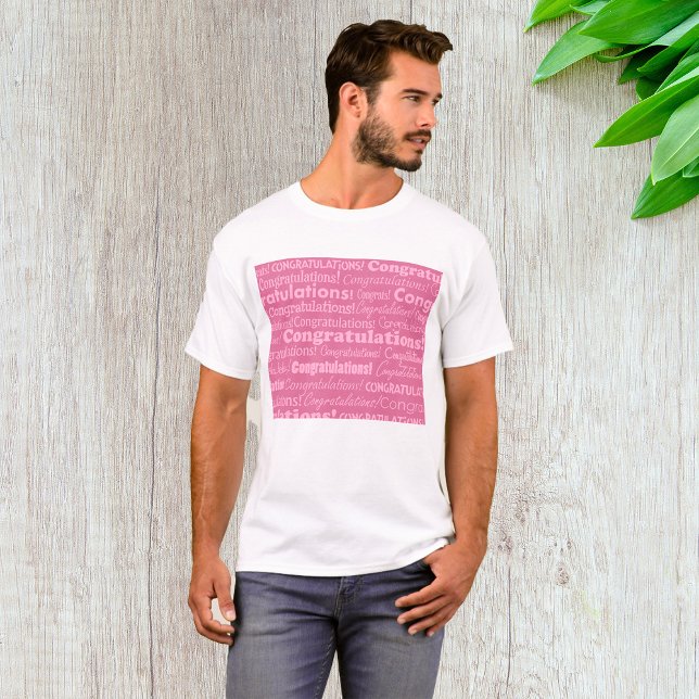 Camiseta Parabéns De Casamento Em T-Shirt Rosa (Criador carregado)