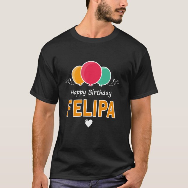 Camiseta Parabéns dizendo Felipa (Frente)