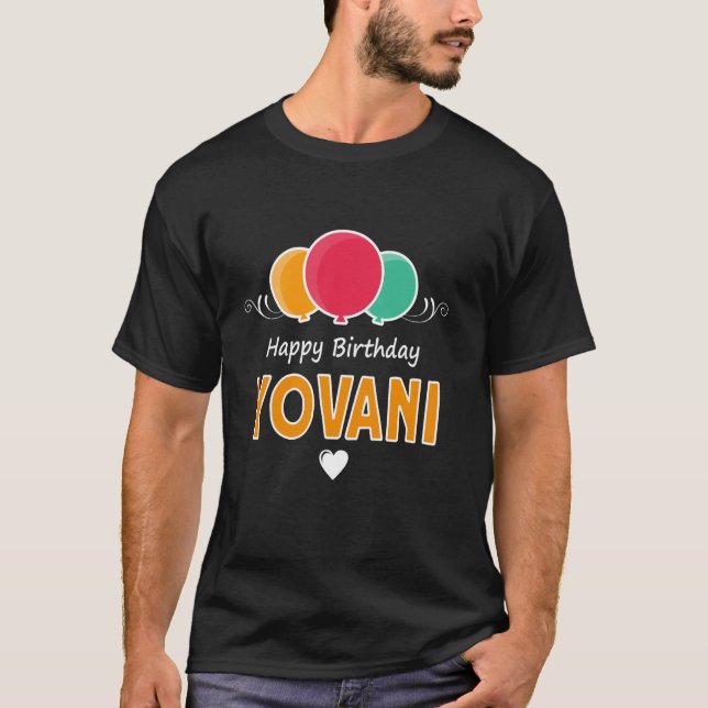 Camiseta Parabéns dizendo Yovani (Frente)