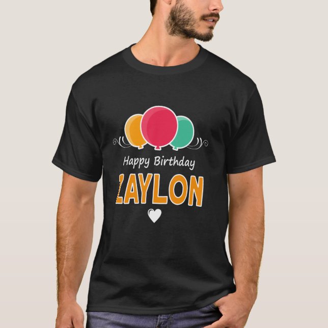 Camiseta Parabéns dizendo Zaylon (Frente)