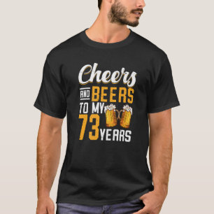 Camiseta Parabéns e Cervejas pelos meus 73 Anos 73º Anivers