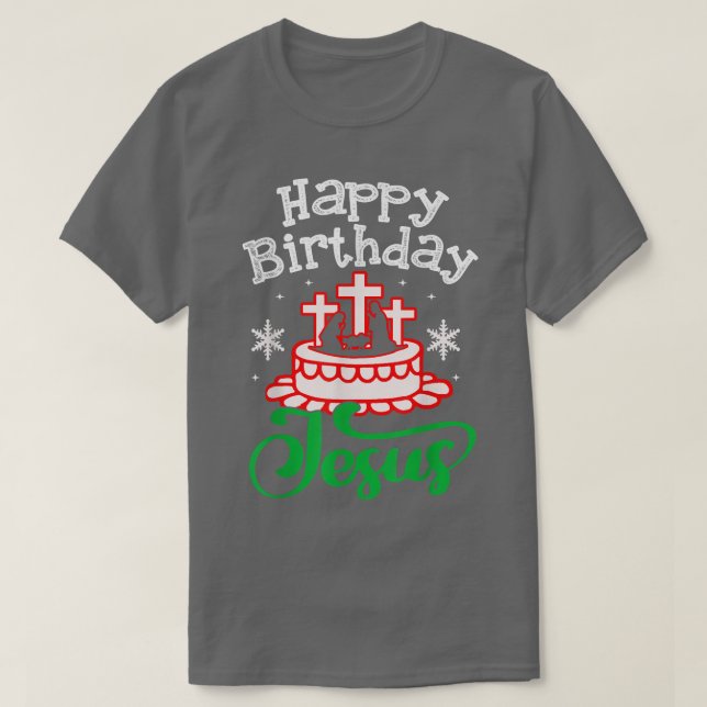 Camiseta Parabéns Feliz Natal Jesus Pajama Feriado Parte (Frente do Design)