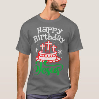 Camiseta Parabéns Feliz Natal Jesus Pajama Feriado Parte