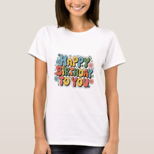 Camiseta Parabéns Floral Groovy
