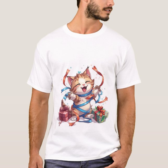 Camiseta Parabéns Gatinho Celebração ✨🎉 (Frente)