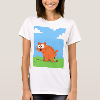 Camiseta Parabéns, Gato de Laranja Feliz