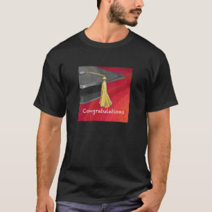 Camiseta Parabéns Graduado Preto e Vermelho