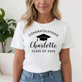 Camiseta Parabéns Graduado Script Nome 2026