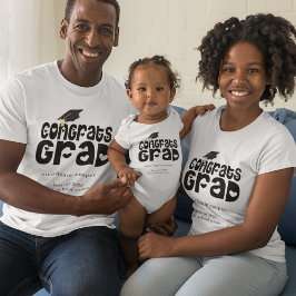 Camiseta Parabéns Graduado Texto em Negrito Nome Graduação