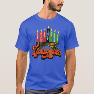 Camiseta Parabéns Kwanzaa African 7 Principles Kinara Candl