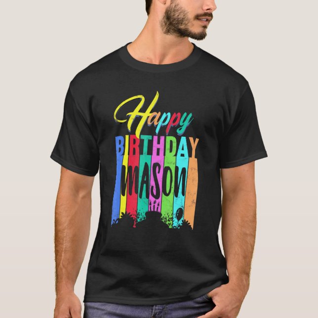 Camiseta Parabéns Mason Personalizado Nome Personalizado B  (Frente)