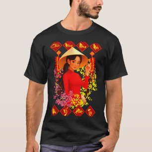 Camiseta Parabéns pelo Ano Novo Tet Binh Ngo 2026 Vietnamit
