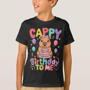 Camiseta Parabéns pra mim Capivara fofa de aniversário G