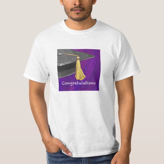Camiseta Parabéns preto e roxo (Frente)