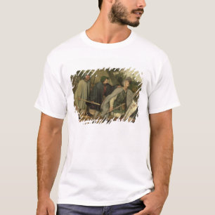 Camiseta Parábola das cortinas, detalhe de três cortinas