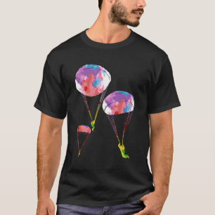 Camiseta Paracadismo de Cores de Arco-íris Paracaidista