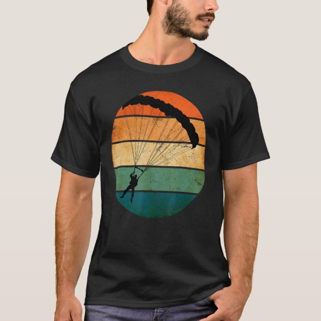 Camiseta Parachuting Silhueta de Saltador de Paraquedas Par (Frente)