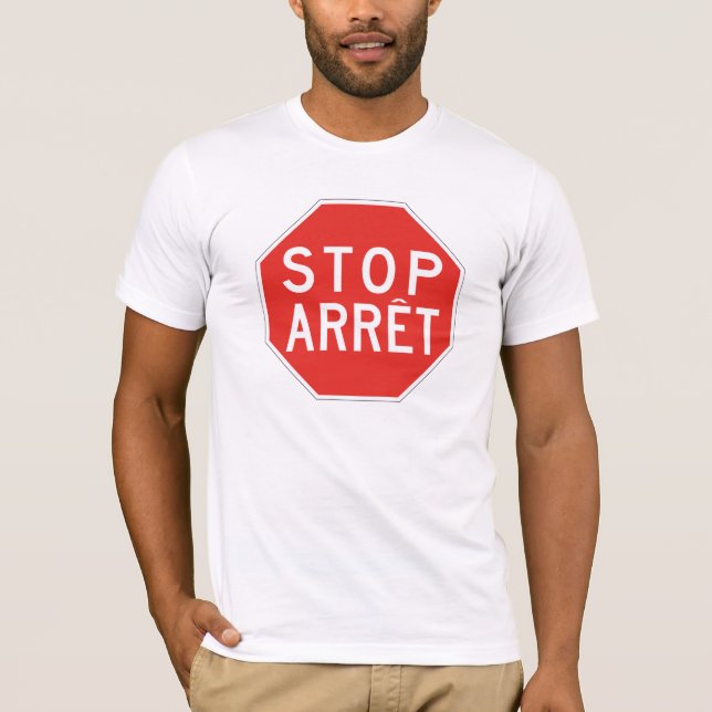 Camiseta Parada/Arret, sinal de tráfego, Canadá (Frente)