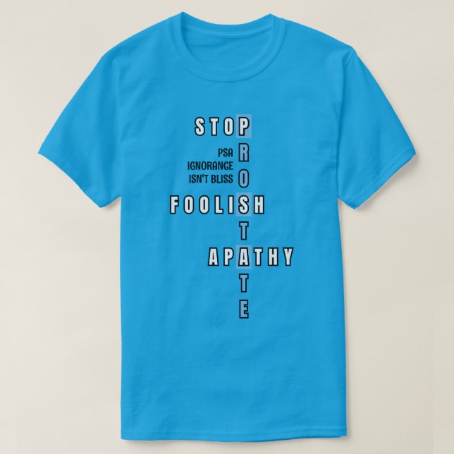 Camiseta PARADA DE Consciência do Cancer da Próstata Azul (Frente do Design)