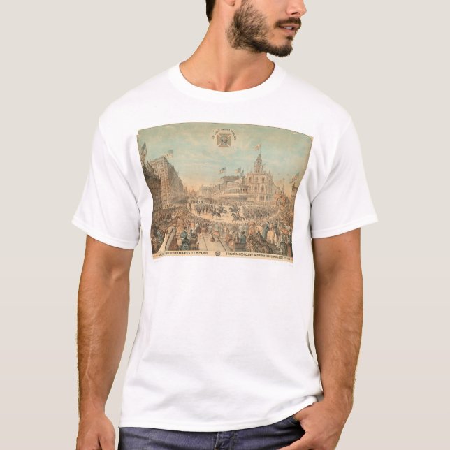Camiseta Parada grande dos cavaleiros Templar (1294A) (Frente)