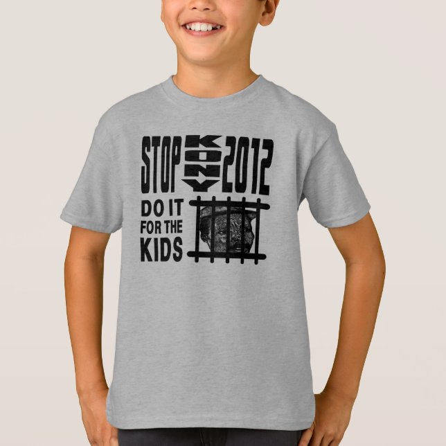 Camiseta Parada Kony 2012 - faça-a para os MIÚDOS (Frente)