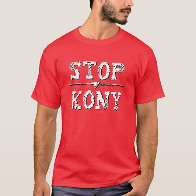 Camiseta PARADA KONY da deterioração do Grunge (Frente)